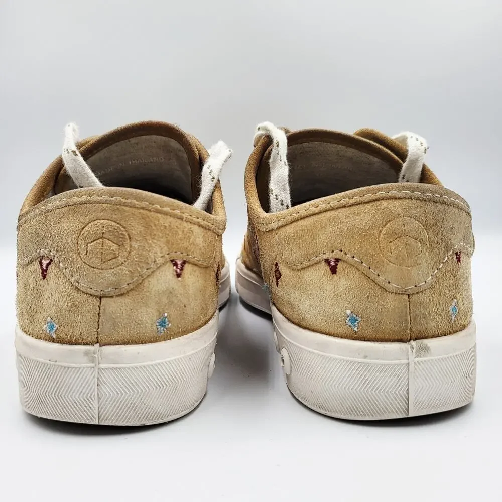 rag & bone Womens Sz 36 US-6 Standard Issue Dune Tan Embroidered Lace-Up Sneaker